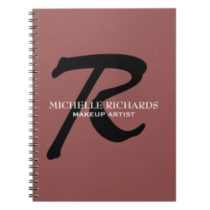 Monogram Brown & Black Makeup Artist Notebook