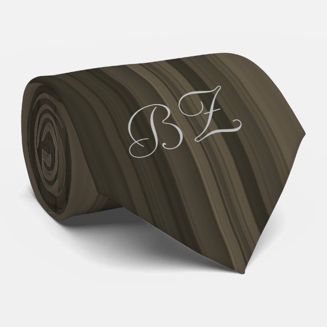 Monogram Brown Hues Pinstripe Tie (Rolled)
