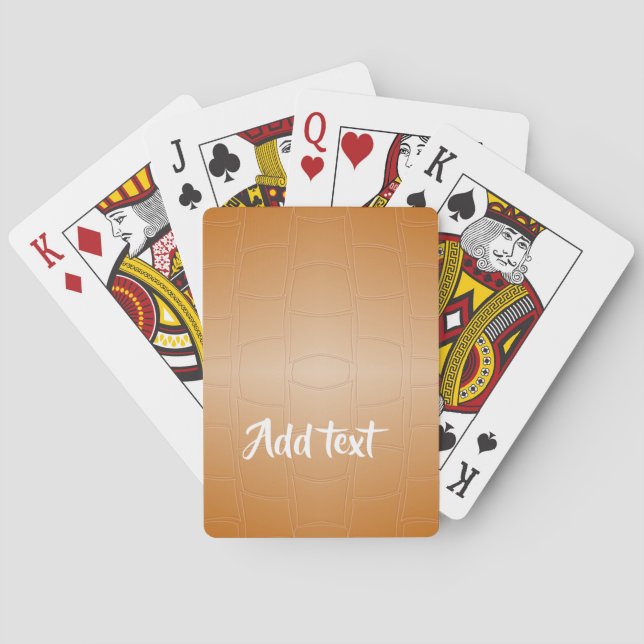 Monogram brown leather textured playing cards (Back)