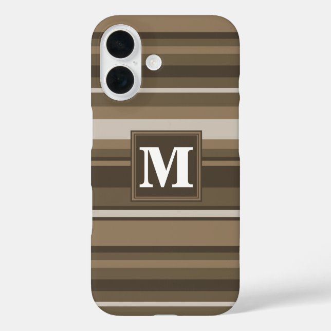 Monogram Brown stripes Case-Mate iPhone Case (Back)