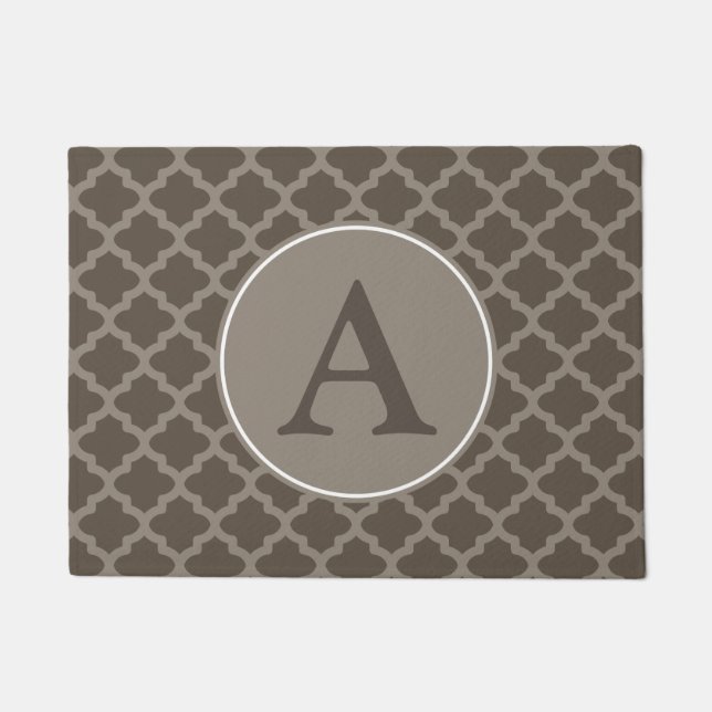 Monogram Brown Welcome Mat Doormat Rug Gift (Front)