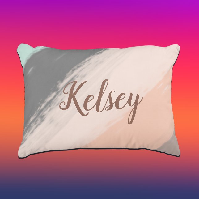 Monogram Brush Strokes Colourful | Accent Pillow (Creator Uploaded)