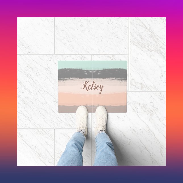 Monogram Brush Strokes Colourful | Doormat (Creator Uploaded)