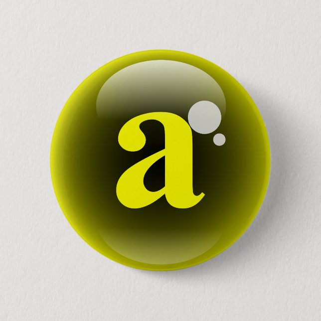 Monogram Bubble A 2 Inch Round Button (Front)