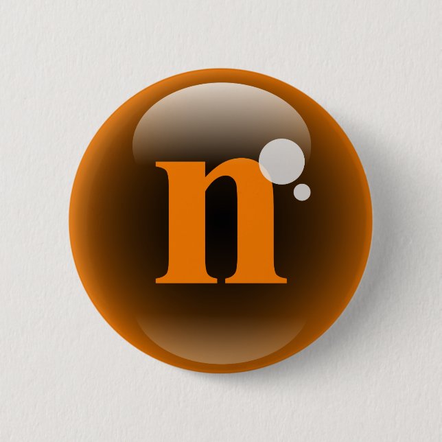 Monogram Bubble N 2 Inch Round Button (Front)