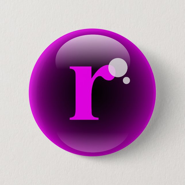 Monogram Bubble R 2 Inch Round Button (Front)