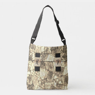 Monogram Buckle zipper Chequered textile Crossbody Bag