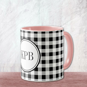 Monogram Buffalo Check 11oz. Combo Beverage Mug