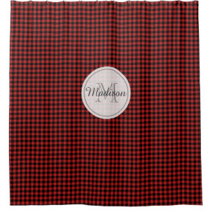 Monogram Buffalo Check Plaid Rustic Red and Black