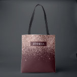 Monogram Burgundy Blush Pink Rose Gold Glitter Tote Bag<br><div class="desc">Add Your Own Name or Monogram Blush Pink Rose Gold and Burgundy Faux Glitter and Sparkle Modern and Elegant Luxury Chic Bag. This Bag can be used by Doctors, Nurses, Hair Stylists, Beauty Salon, Makeup Artist, Massage and Spa, Eye Lash, Eye Brow, Restaurant Workers, Waitress, and Health and Medical Employees...</div>