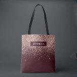 Monogram Burgundy Blush Pink Rose Gold Glitter Tote Bag<br><div class="desc">Add Your Own Name or Monogram Blush Pink Rose Gold and Burgundy Faux Glitter and Sparkle Modern and Elegant Luxury Chic Bag. This Bag can be used by Doctors, Nurses, Hair Stylists, Beauty Salon, Makeup Artist, Massage and Spa, Eye Lash, Eye Brow, Restaurant Workers, Waitress, and Health and Medical Employees...</div>