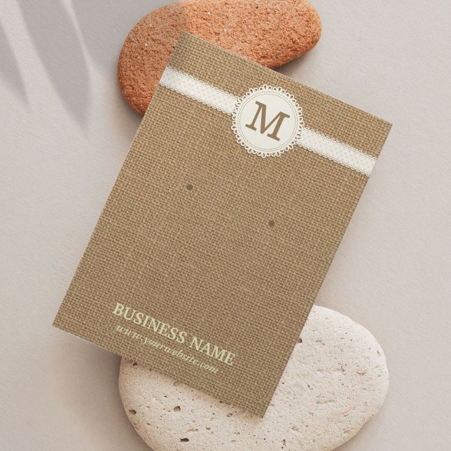 Monogram Burlap Earring & Jewellery Display Cards (Creator Uploaded)