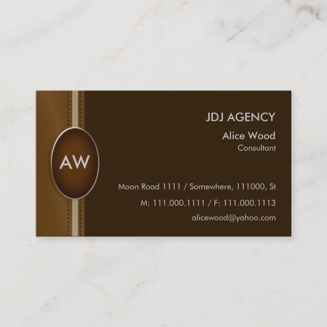 Monogram Business Card (Front)