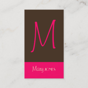 Monogram Business Card en retro colours