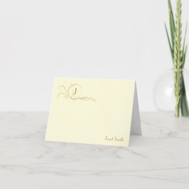 Monogram Butterfly Note Cards (Front)