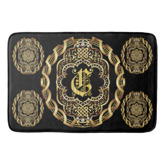 Monogram C Bath Mats Customize Change Back Colour