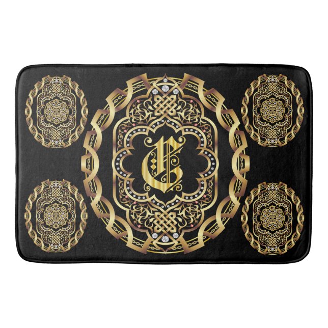 Monogram C Bath Mats Customize Change Back Colour (Front)