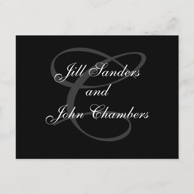 Monogram C First Names Save the Date Cards (Front)