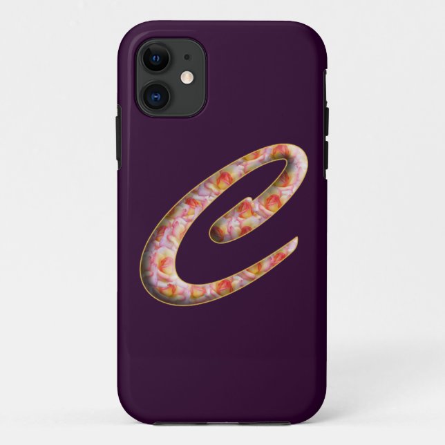 Monogram C in Roses Pattern Iphone 5 cases (Back)