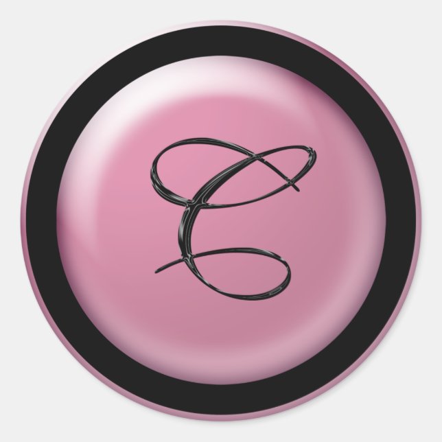 Monogram C Invitations Classic Round Sticker (Front)