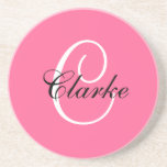 Monogram C Wedding Anniversary Coaster Pink<br><div class="desc">Monogram Wedding Anniversary Coasters. Monogram Logo Design by Elke Clarke © 2008,  2009,  2010. Customize with your last name and monogram using the prompts or select "customize it" to have more editing options.</div>