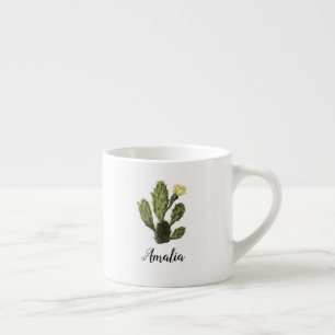Monogram Cactus Flower Vintage Espresso Mug