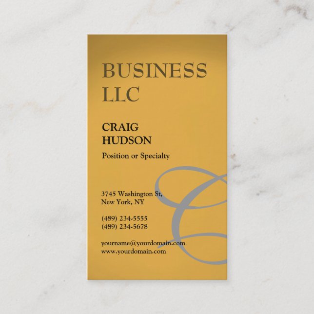 Monogram Calligraphy Business Card (Front)