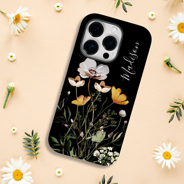 Monogram Calligraphy Dried Wildflower Bouquet Case-Mate iPhone Case (In situ)