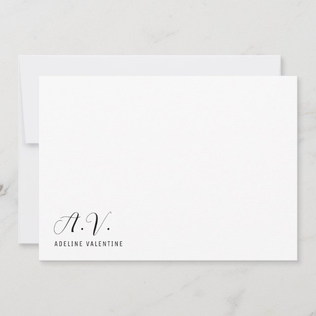 Monogram Calligraphy Minimal and Chic  Card (Front)