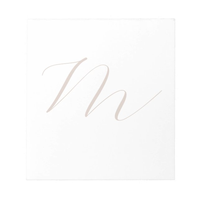 Monogram Calligraphy Unique Plain Modern Notepad (Front)