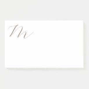 Monogram Calligraphy Unique Plain Modern Post-it Notes