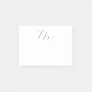 Monogram Calligraphy Unique Plain Modern Post-it Notes