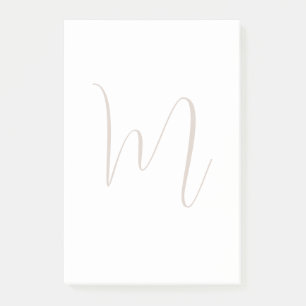 Monogram Calligraphy Unique Plain Modern Post-it Notes