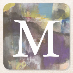 Monogram   Calm Interlude Square Paper Coaster