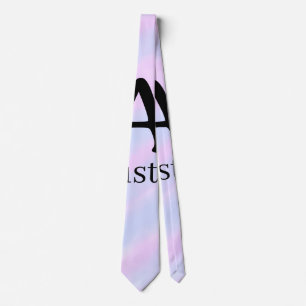 Monogram capital masculine add name purple pastel tie