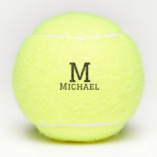 Monogram capital masculine add name simple classic tennis balls