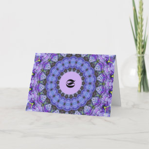 Monogram Card, Letter G, Blue, Thank You Card