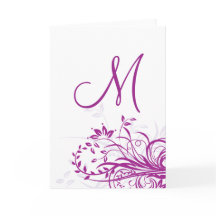 Monogram Cards- Purple Swirl