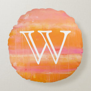 Monogram   Caribbean Sky Round Pillow