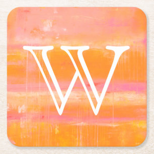 Monogram   Caribbean Sky Square Paper Coaster