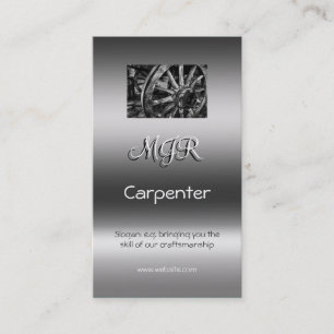 Monogram, Carpenter Business, metallic-effect Business Card