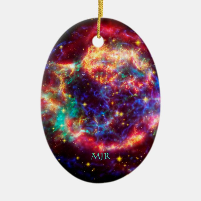 Monogram Cassiopeia, Milky Ways Youngest Supernova Ceramic Ornament (Front)
