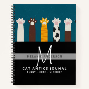 Monogram CAT Paws For Thought Journal Notebooks
