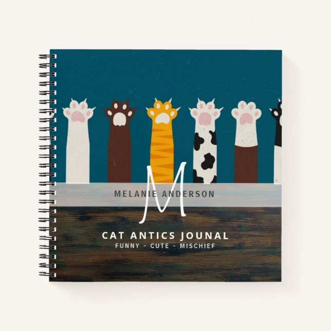 Monogram CAT Paws For Thought Journal Notebooks (Front)
