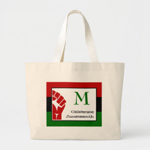 Monogram CELEBRATE   JUNETEENTH   Pan African Large Tote Bag