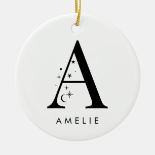 Monogram Celestial Name Ceramic Ornament