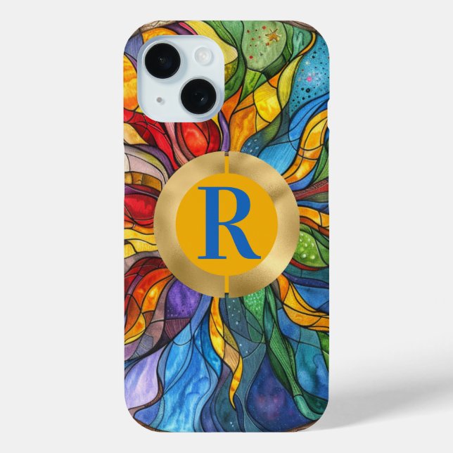 Monogram Celestial Sun Stained Glass Case-Mate iPhone Case (Back)