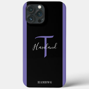 Monogram Cell Phone Case HAMbyWG - Black & purple