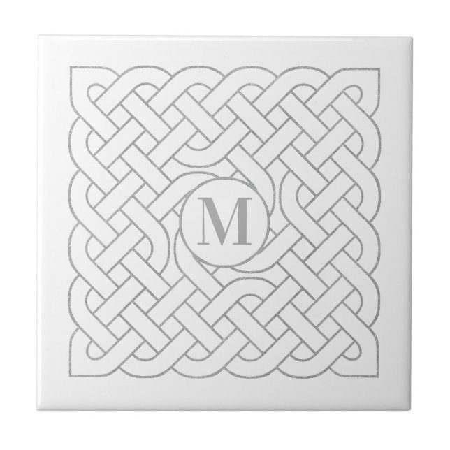 Monogram Celtic Knot Irish Scottish Welsh Tile (Front)