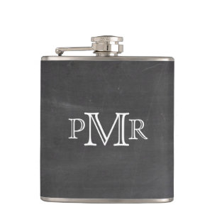 Monogram Chalkboard Flask
